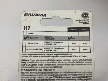 (2) Sylvania H7XVBP Xtravision Headlight Lamp Light Bulb H7 12.8V 55W
