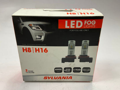(2) Sylvania H8LED-BX2 Zevo 6000K LED Fog Light Lamp Light Bulbs #H8, #H16 12.8V