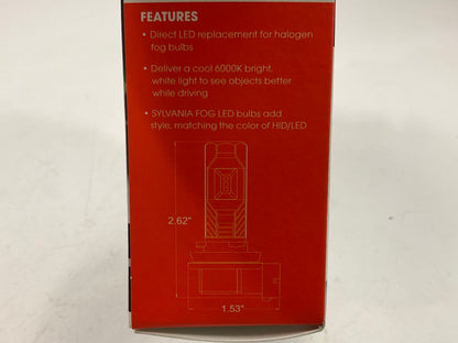 (2) Sylvania H8LED-BX2 Zevo 6000K LED Fog Light Lamp Light Bulbs #H8, #H16 12.8V