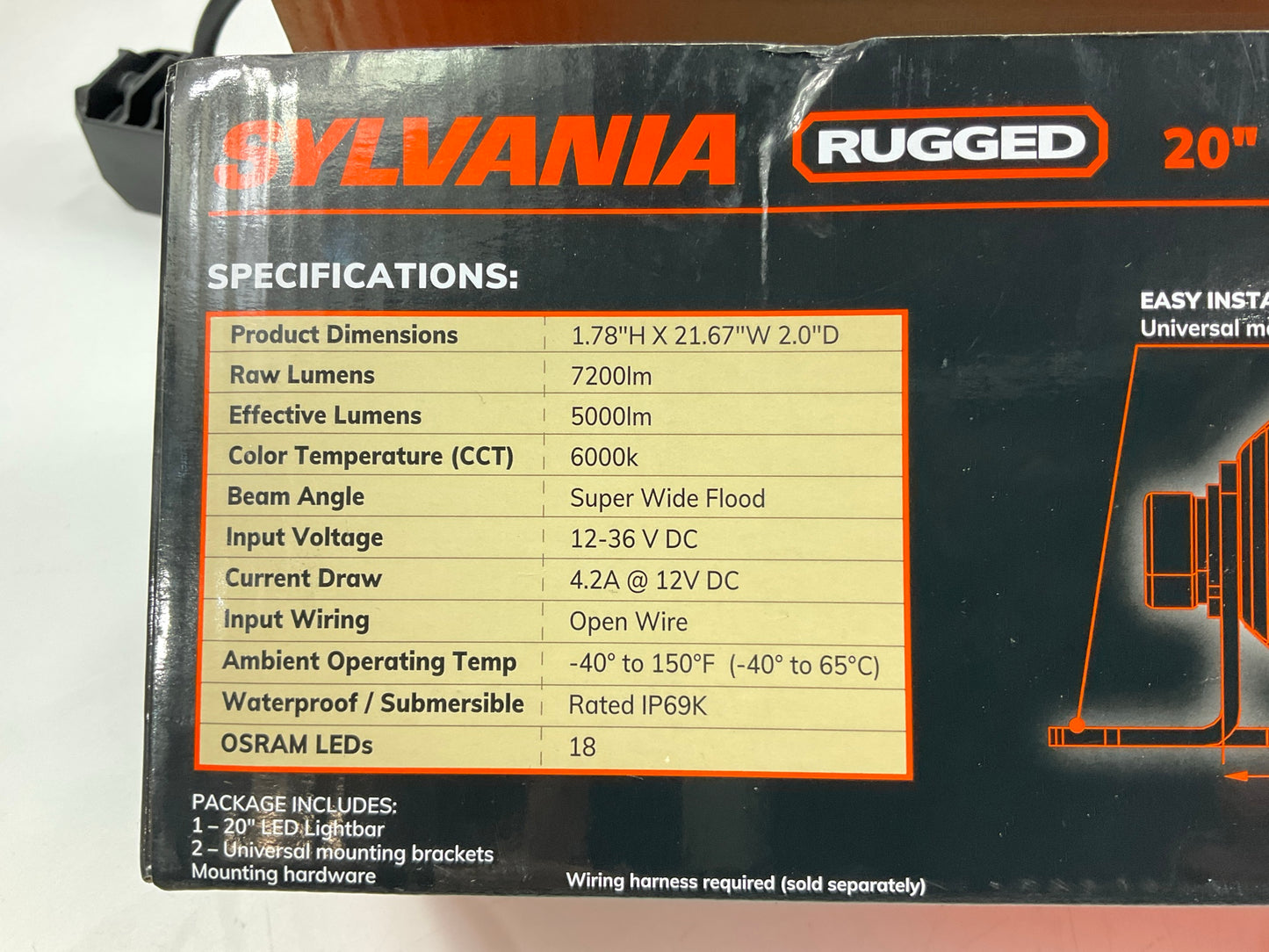 Sylvania RGBAR20INFLV2-BX - 20'' LED Light Bar 7200 Lumens