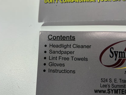 Symtech 75010100 Headlight Restoration Kit - Clean Yellow Or Cloudy Head Lights