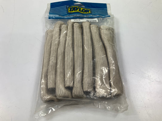 Taylor 2524 Space Age Ignition Wire Heat Sleeve Boot Protectors Silver 8 / Pack