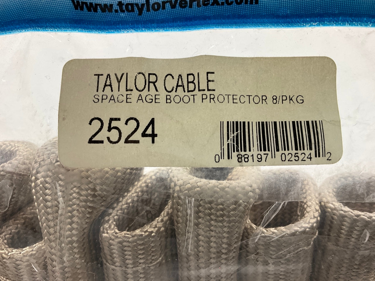 Taylor 2524 Space Age Ignition Wire Heat Sleeve Boot Protectors Silver 8 / Pack