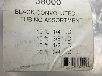 Taylor 38000 Black Convoluted Tubing Assortment 1/4'', 3/8'', 1/2'' & 3/4''