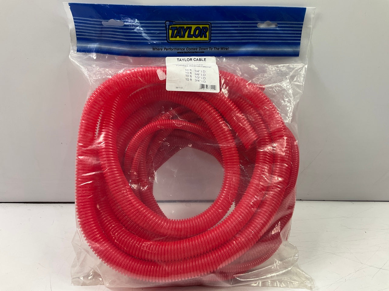 Taylor 38002 Convoluted Tubing Red Protective Loom 10 Feet 1/4'', 3/8'', 1/2'', 3/4