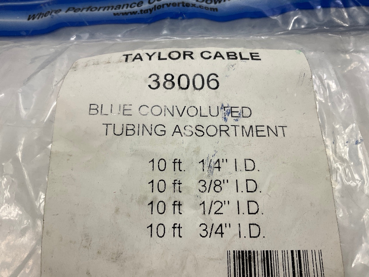 Taylor 38006 Convoluted Tubing, Plastic, Blue 10 FEET Of 1/4'', 3/8'', 1/2'', 3/4''