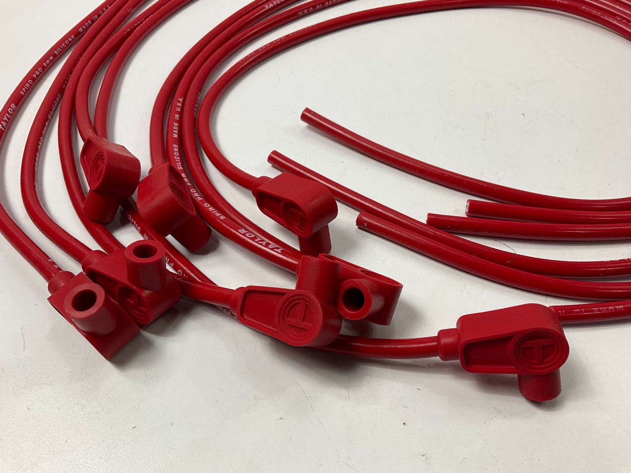 Taylor 73251 Spark Plug Wire Set Spiro Pro 8mm Red 90 Degree Universal 8 Cyl V8