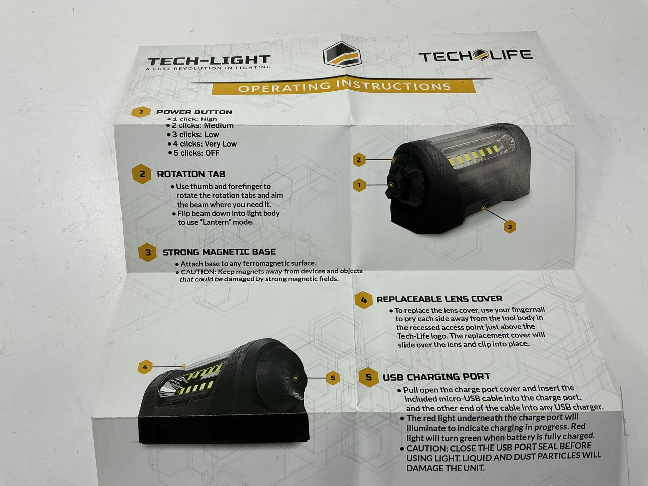 Tech-Light TLTL1 Rechargeable Magnetic Work Light Lamp