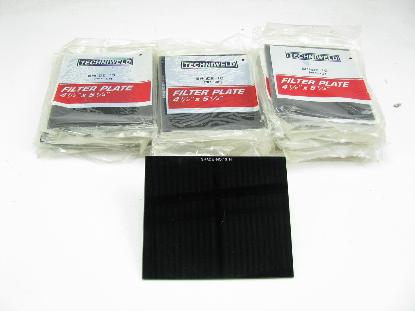 (27) Techniweld Rectangular Filter Plates 5.25'' L X 4.5'' Hardened Glass Shade 10