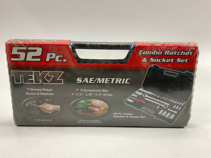 Tekz 18198 Titan 52-piece Socket & Ratchet Tool Set: 1/4'' + 3/8'' + 1/2'' Drive