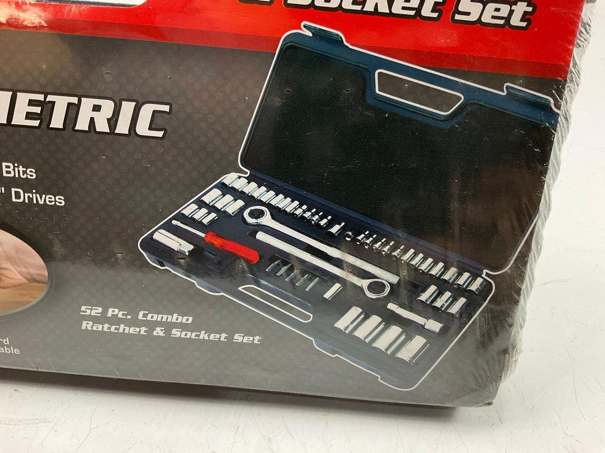 Tekz 18198 Titan 52-piece Socket & Ratchet Tool Set: 1/4'' + 3/8'' + 1/2'' Drive