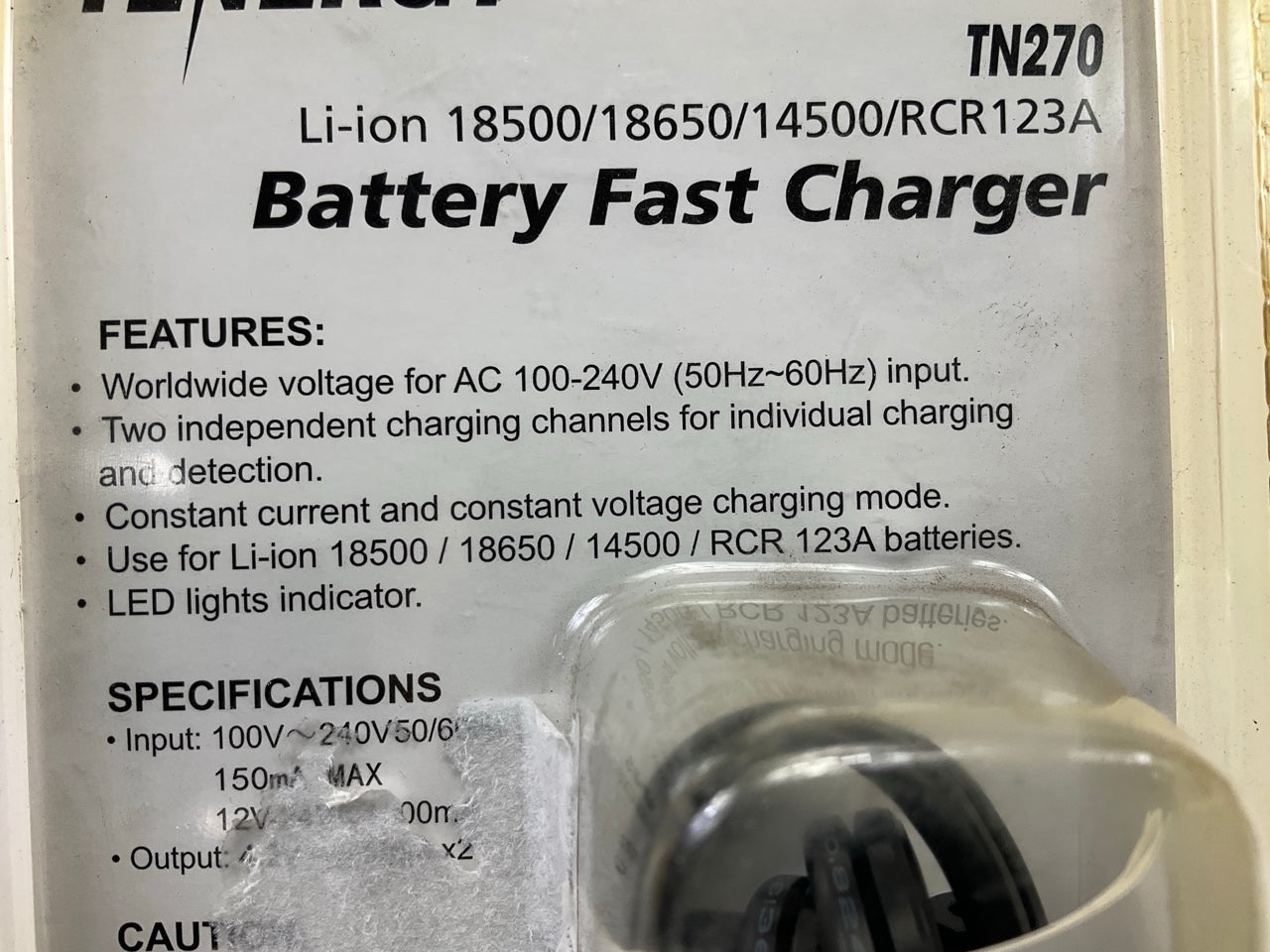 Tenergy 01270 2-slot Battery Charger For Li-ion 18500, 14500 Batteries