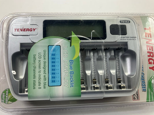 Tenergy TN162 8-Bay AA AAA NiMH NiCd Smart LCD Battery Charger