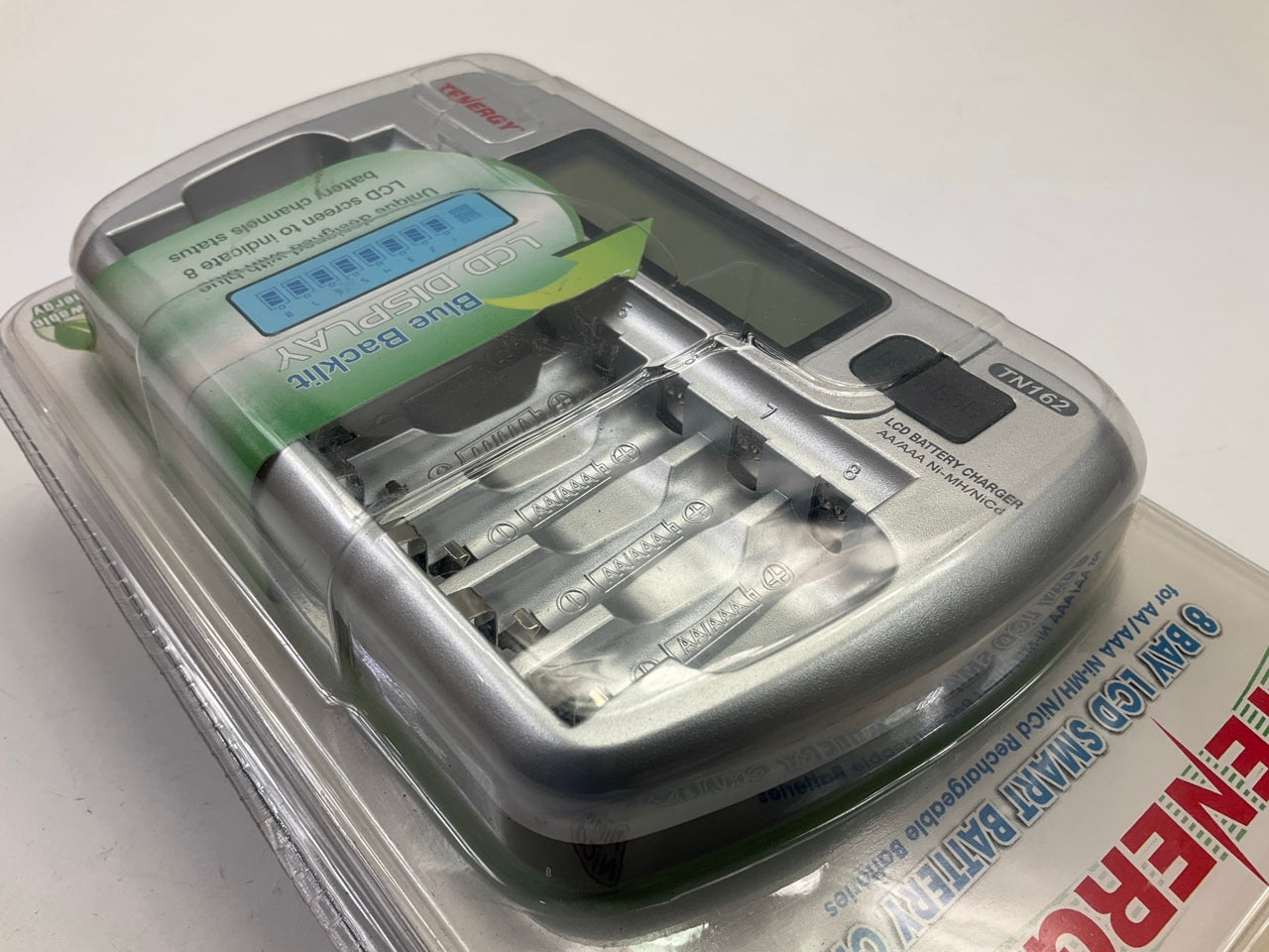 Tenergy TN162 8-Bay AA AAA NiMH NiCd Smart LCD Battery Charger