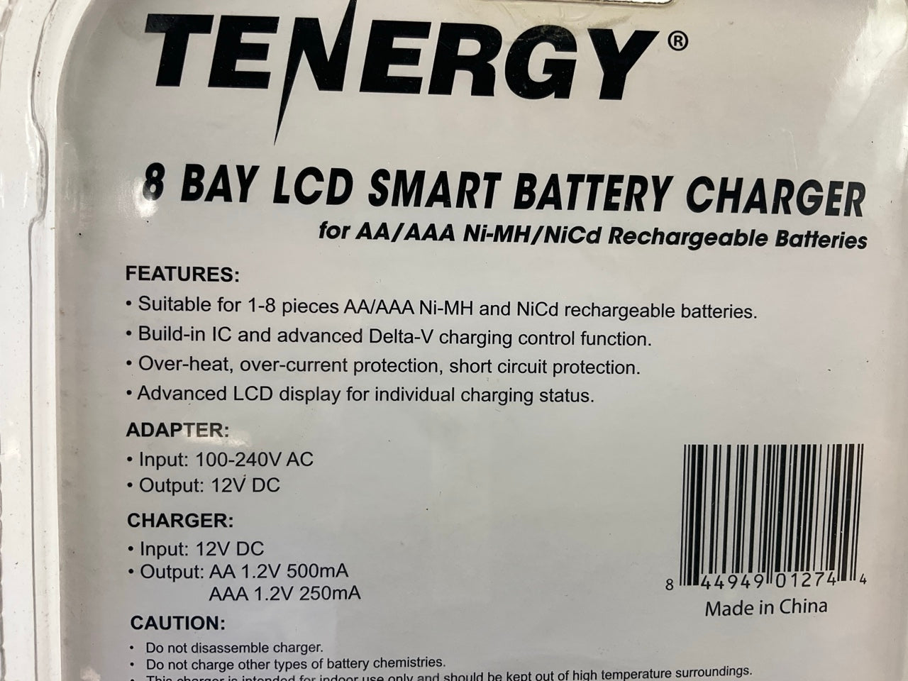 Tenergy TN162 8-Bay AA AAA NiMH NiCd Smart LCD Battery Charger