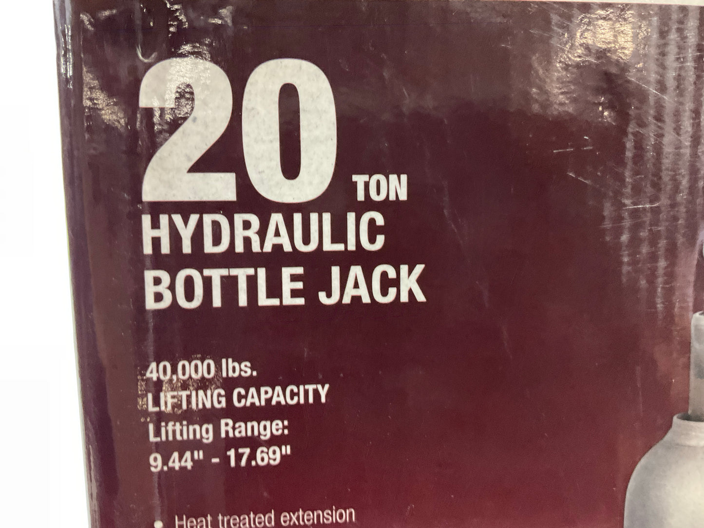 TEQ 1120PV 20-Ton Bottle Jack Lifting Range From 9-1/2'' To 17-7/8'', 40,000 Lbs