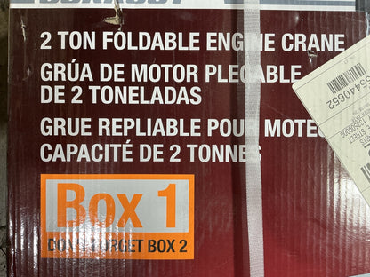 TEQ 1404PV Engine Hoist BOX 1 OF 2 ONLY