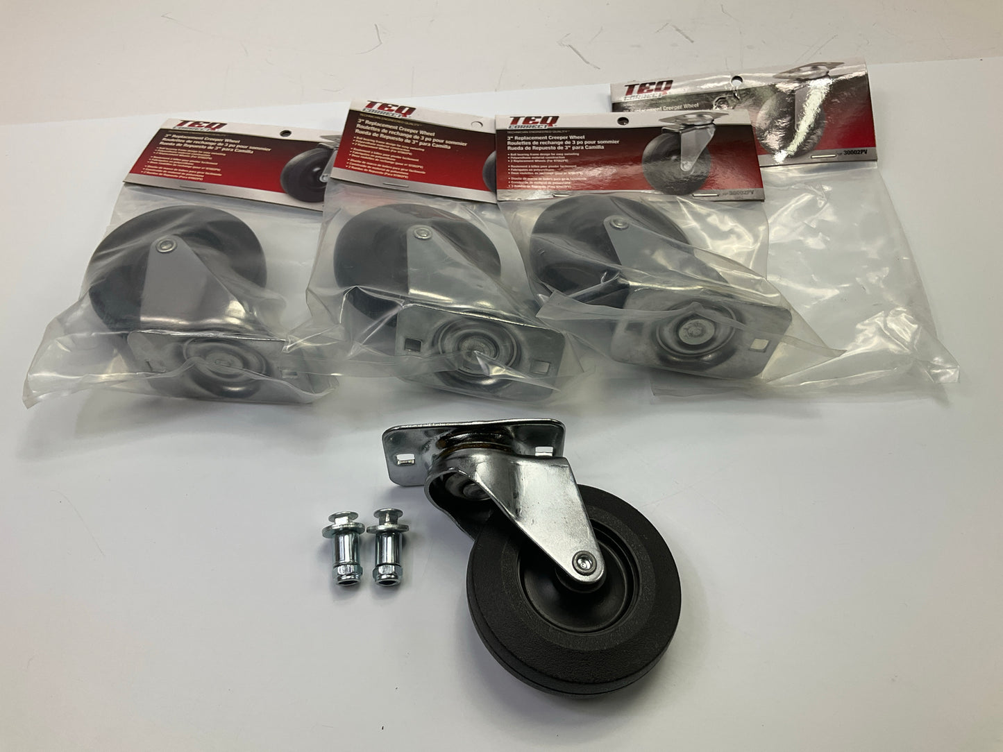 TEQ #30002PV 3'' Replacement Creeper Wheels, 4 / Pack