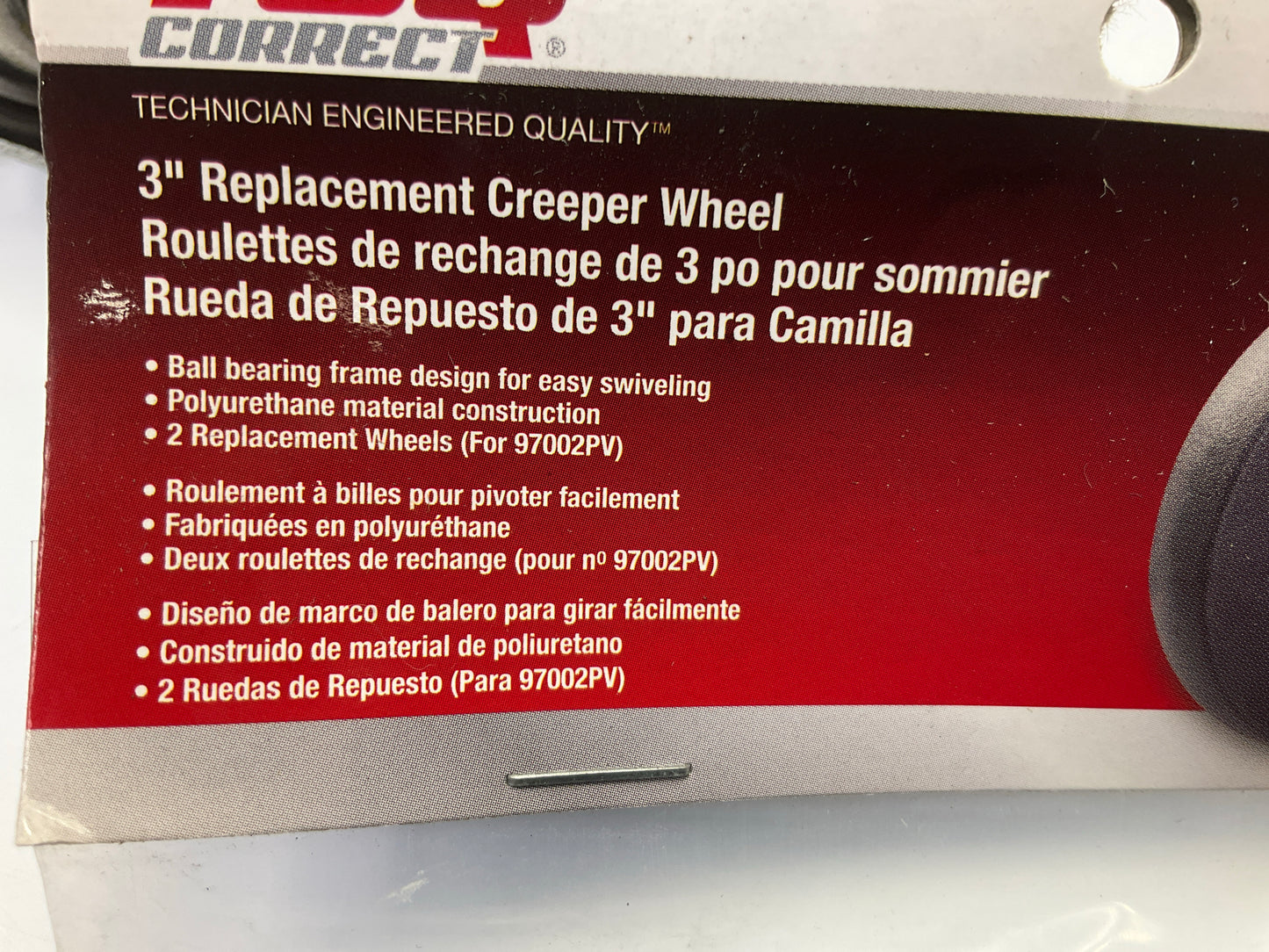 TEQ #30002PV 3'' Replacement Creeper Wheels, 4 / Pack