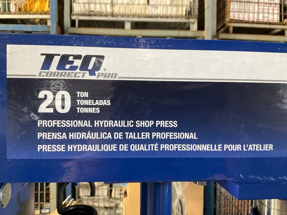 TEQ 3022 Professional 20-Ton Hydraulic Shop Press, 40,000 Lbs