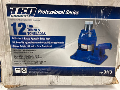 TEQ 3113 Automotive Bottle Jack 12 Ton Capacity, 6-5/8''-10'' Lift Range
