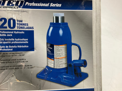 TEQ 20 Ton Professional Hydraulic Bottle Jack, Lifting Range 10-7/8'' - 18-3/8''