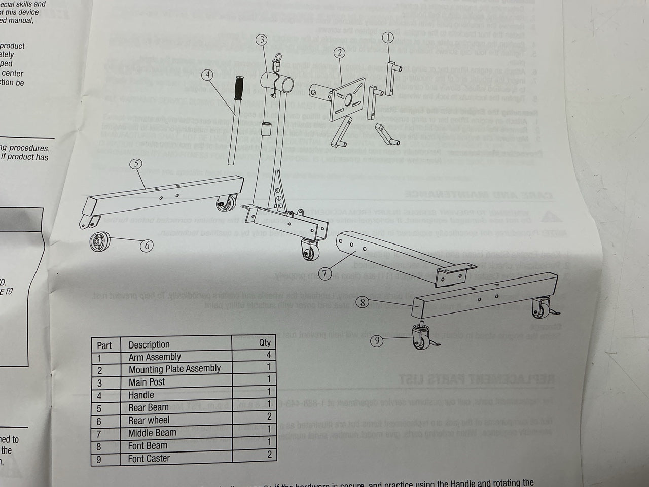TEQ 3501 Professional 1,250 Lbs Engine Stand