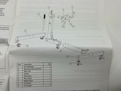 TEQ 3501 Professional 1,250 Lbs Engine Stand