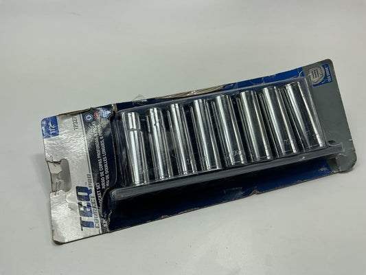 OPENED - TEQ TP327 Deep Socket Set SAE 1/2'' Drive, 8 Piece Set 1/2''-15/16''