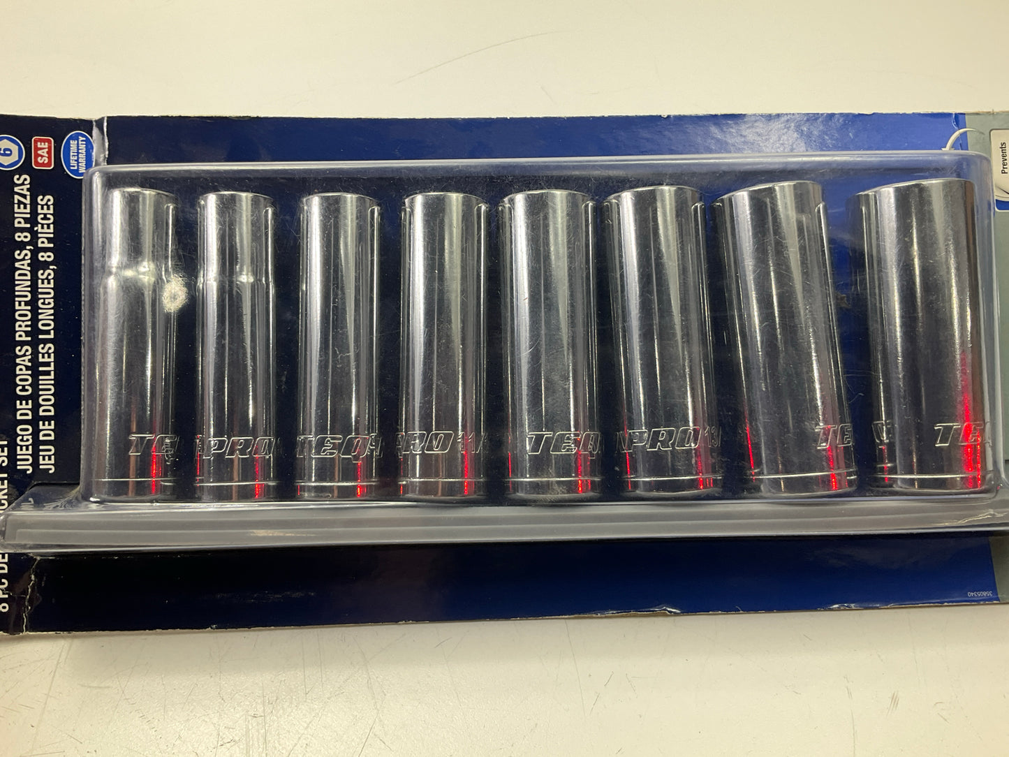 TEQ TP327 Deep Socket Set SAE 1/2'' Drive, 8 Piece Set 1/2''-15/16''