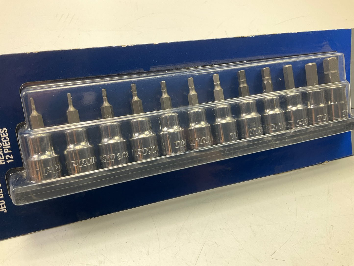 TEQ Professional TP80581N 12-Piece 3/8'' Drive Hex Bit Socket Set (SAE)
