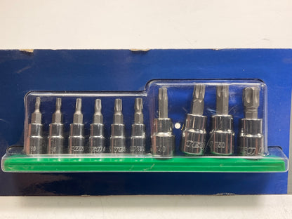 TEQ TP80722N Professional 10-Piece 1/4'' & 3/8'' Drive TorxBit Socket Set T10-T55
