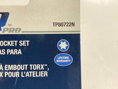 TEQ TP80722N Professional 10-Piece 1/4'' & 3/8'' Drive TorxBit Socket Set T10-T55