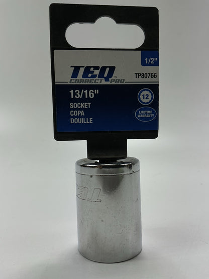 TEQ TP80766 1/2'' Drive, 12-Point Socket 13/16'' SAE
