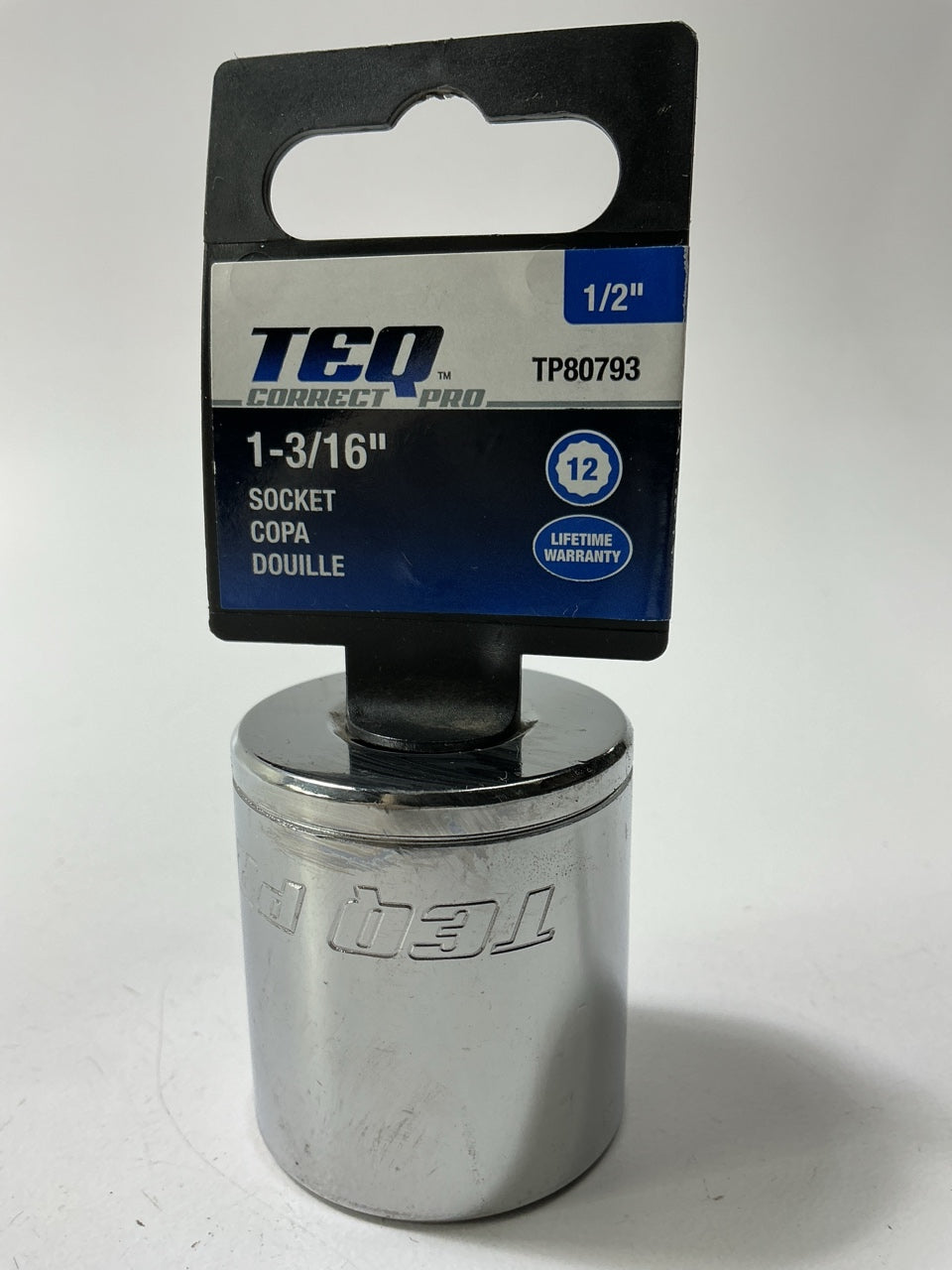 TEQ Correct Professional TP80793 1/2'' Drive 12-Point Socket 1-3/16''