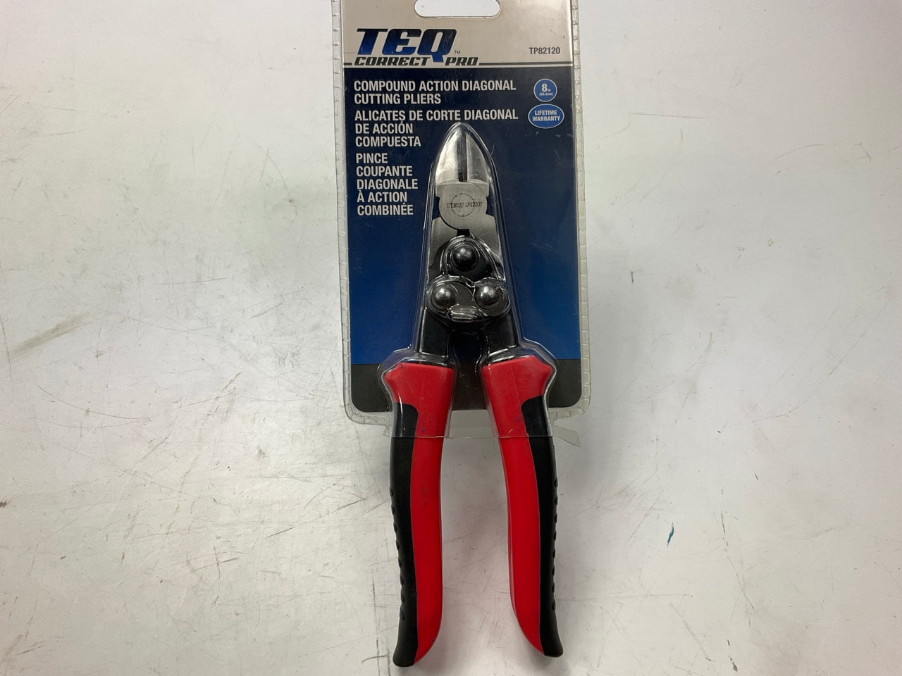 TEQ Correct TP82120 Professional 8'' Compound Action Diagonal Cutting Pliers RED