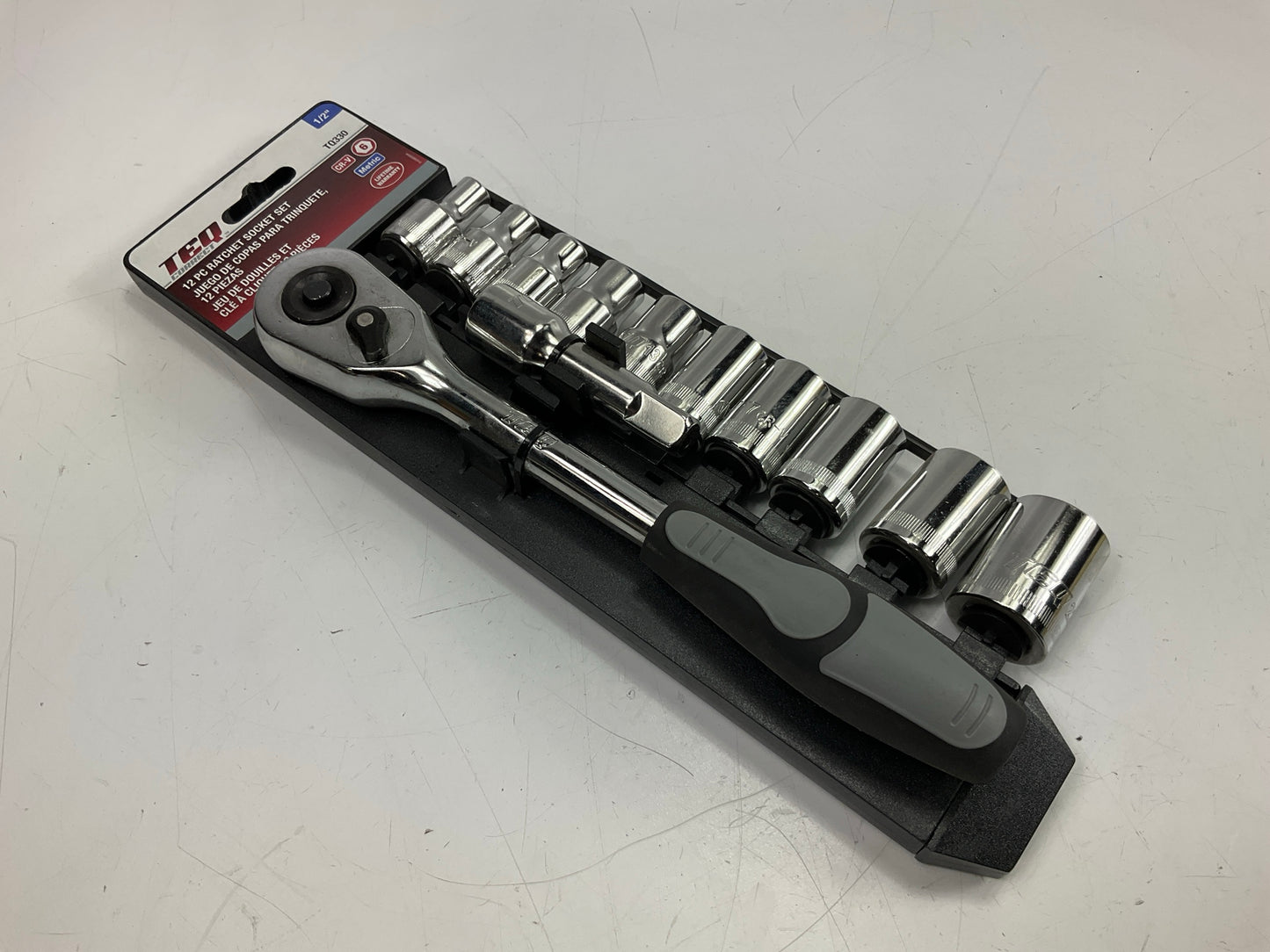 TEQ 1/2'' Ratchet + Socket Set  8mm 9mm 10mm 12mm 13mm 15mm 17mm 18mm 19mm 22mm