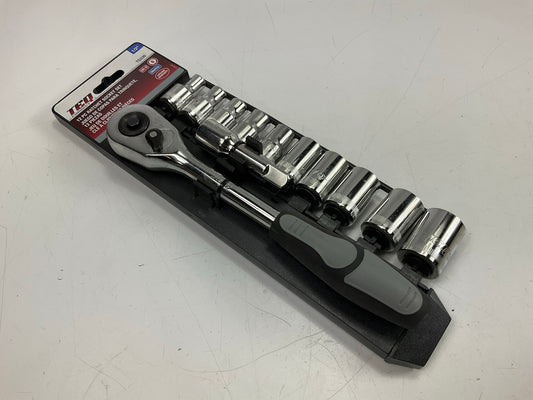 TEQ 1/2'' Ratchet + Socket Set  8mm 9mm 10mm 12mm 13mm 15mm 17mm 18mm 19mm 22mm