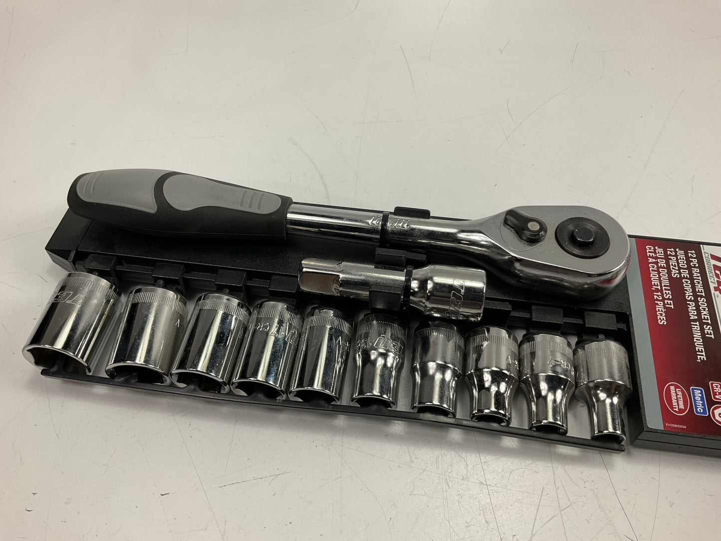 TEQ 1/2'' Ratchet + Socket Set  8mm 9mm 10mm 12mm 13mm 15mm 17mm 18mm 19mm 22mm