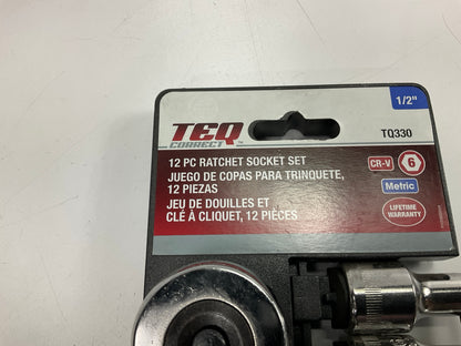 TEQ 1/2'' Ratchet + Socket Set  8mm 9mm 10mm 12mm 13mm 15mm 17mm 18mm 19mm 22mm