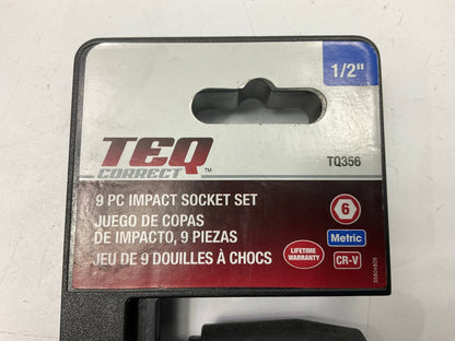 TEQ TQ356 9-Piece 1/2'' Drive 6-Point Impact Metric Socket Set