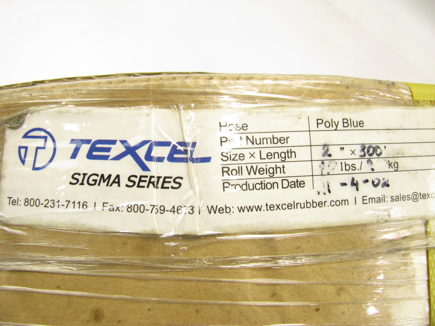 Texcel SPVC-PB-2-300 PVC Blue Lay Flat Sigma Discharge Hose - 2'' ID X 300' Long