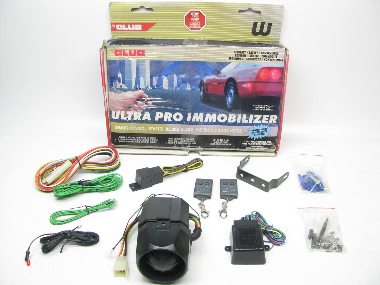 The Club E00274 Universal Ultra Pro Vehicle Electronic Immobilizer Alarm Kit