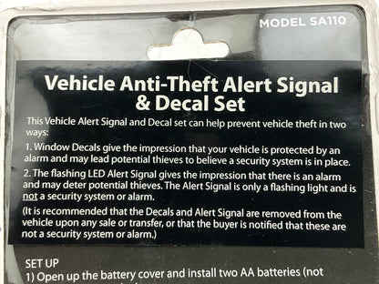 The Club SA110 Decoy Security Alarm, Deter Auto Theft, DECOY Red LIGHT ONLY
