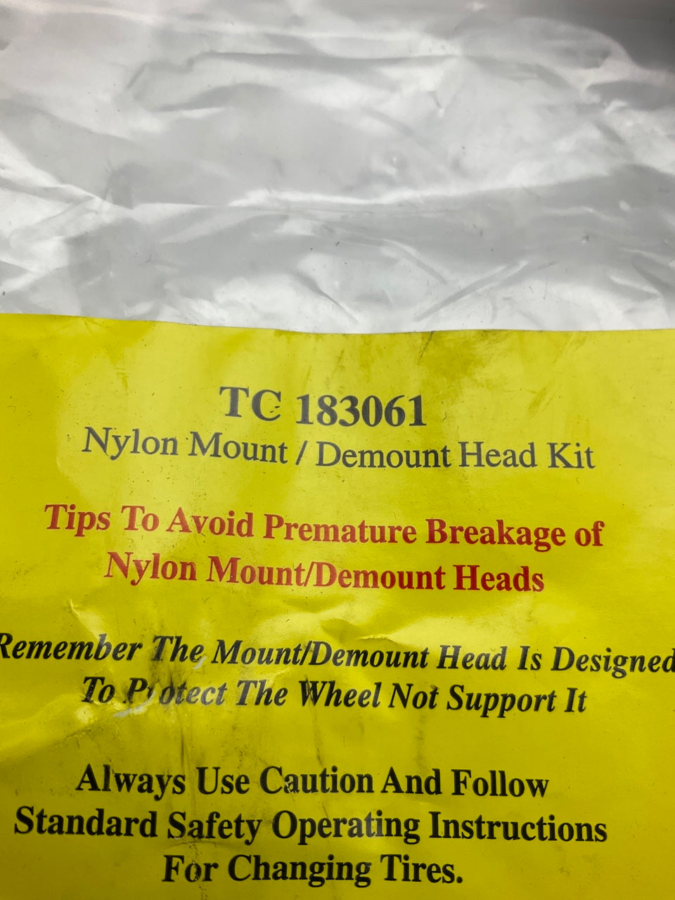 Main Resource TC183061 Nylon Mount/Demount Head Kit W/ Tapered Hole For Coats