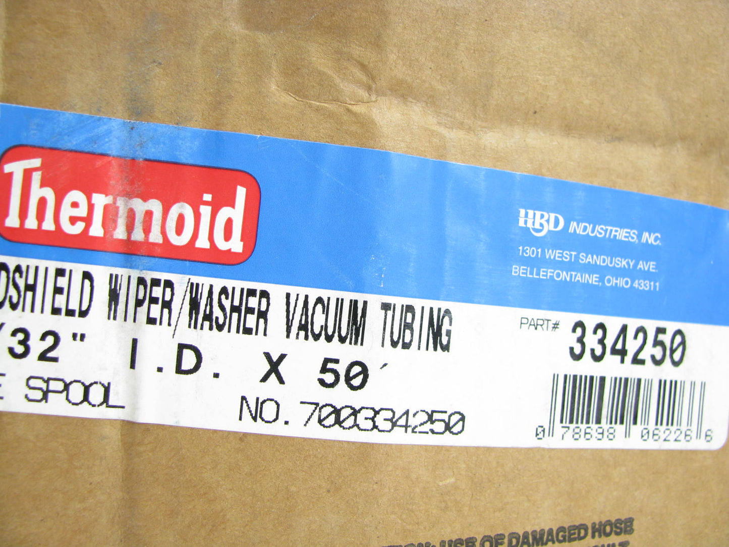 Thermoid 334250 Windshield Wiper Washer Vacuum Tubing - 9/32'' ID X 50' Long