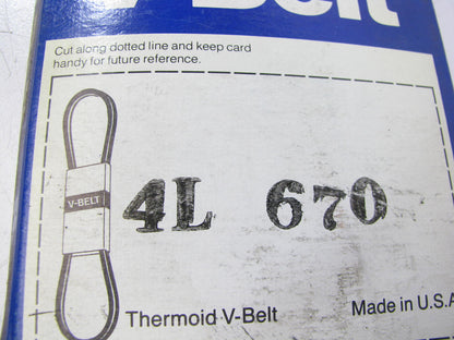 Thermoid 4L670 Lawn & Garden Power Equipment Accessory Drive Belt - 1/2'' X 67''