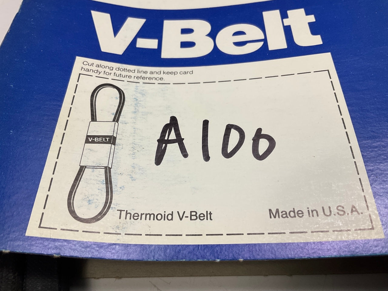 Thermoid A100 Industrial Accessory Drive Belt - 1/2'' X 102''