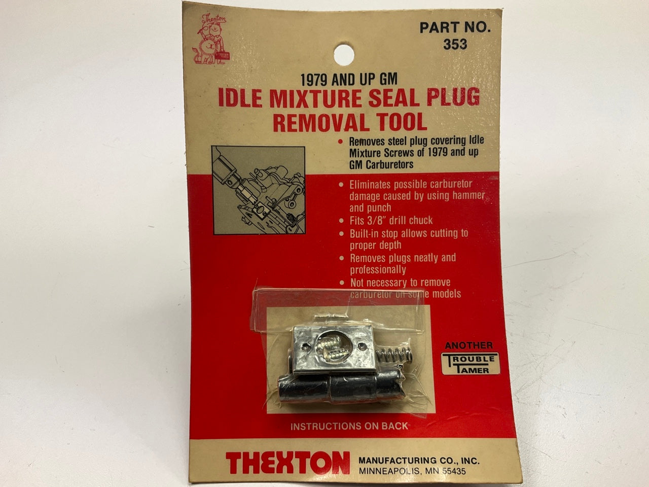 Thexton 353 GM Carburetor Idle Mixture Seal Plug Remover Tool