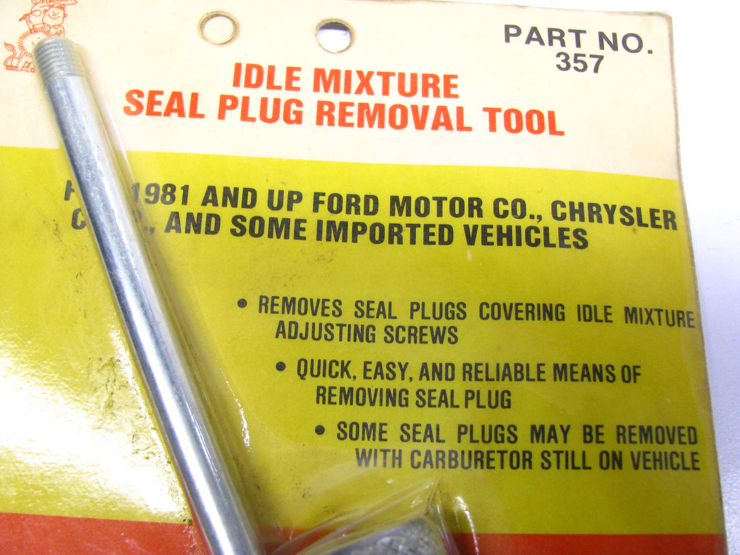 Vintage Thexton 357 Carburetor Idle Mixture Seal Plug Removal Tool